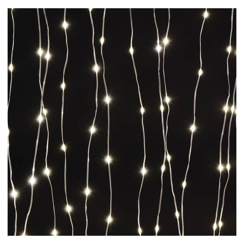 Vianočné osvetlenie EMOS 300 LED nano reťaz - 2,9 × 1,5 m, záclona, ​​vonkajšia aj vnútorná, teplá biela