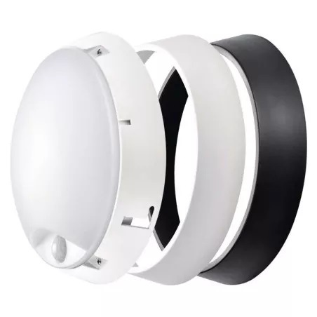 LED stropné svietidlo EMOS Zuri, kruh, 14W, neutrálna biela, pohybové čidlo čierne/biele
