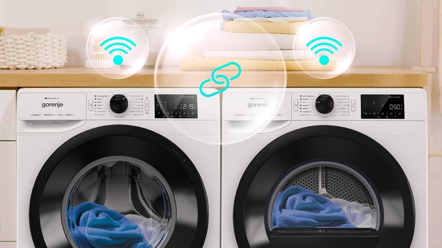 Sušička bielizne Gorenje D2PNE83GNLW/CZ biela Sušička prádla Gorenje D2PNE83GNLWCZ, biela, WashDry Sync