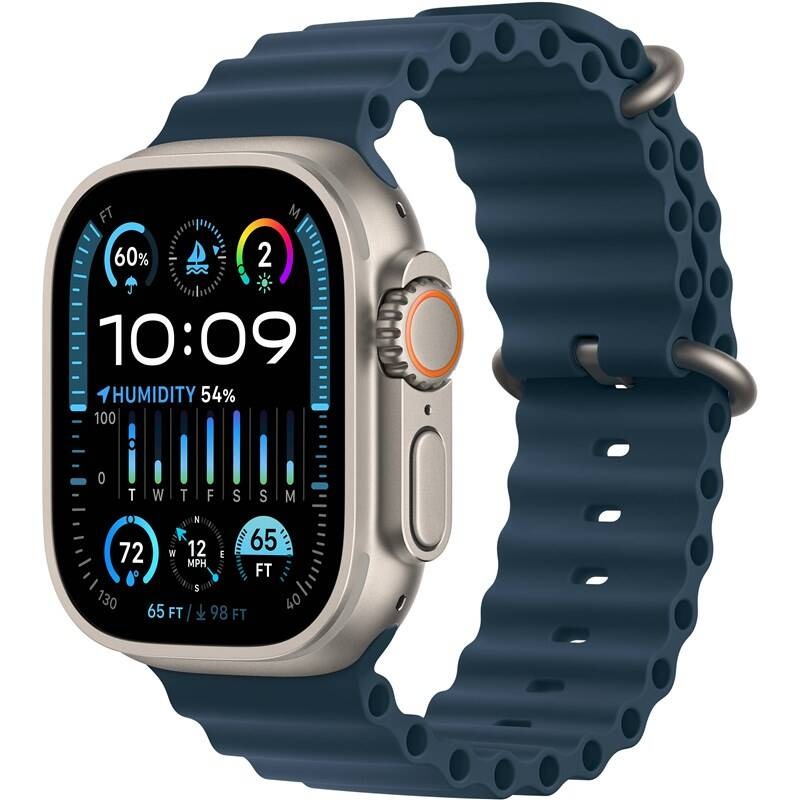 Inteligentné hodinky Apple Watch Ultra 2 GPS + Cellular, 49mm titánové puzdro - modrý oceánsky remienok