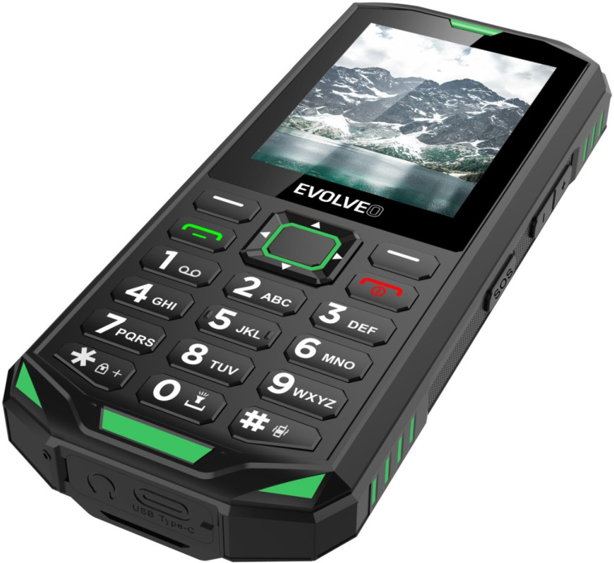 Mobilný telefón Evolveo StrongPhone X5 čierny/zelený Evolveo StrongPhone X5, čierna/zelená