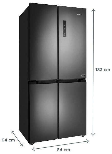 Americká chladnička Concept TITANIA LA8383ds čierna/nerez