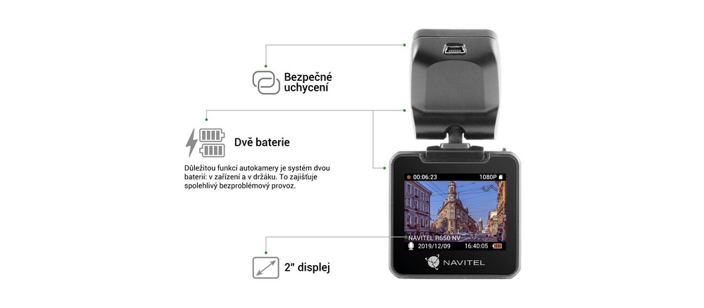 Autokamera NAVITEL R650 NV čierna Autokamera NAVITEL R650 NV čierna