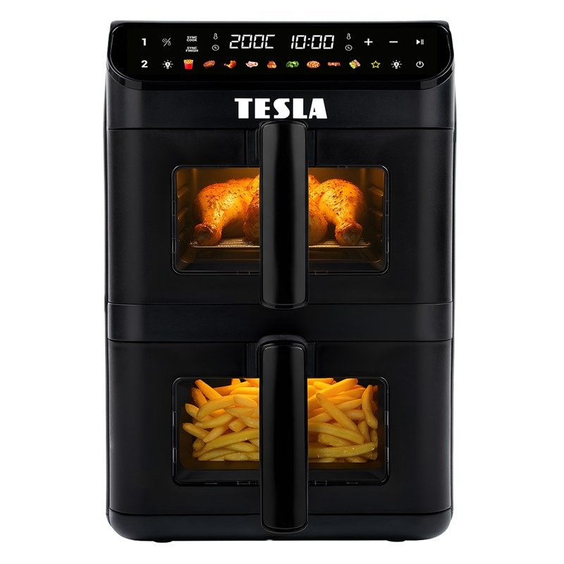 Fritéza teplovzdušná Tesla AirCook DualZone Q670 XXL, čierna farba