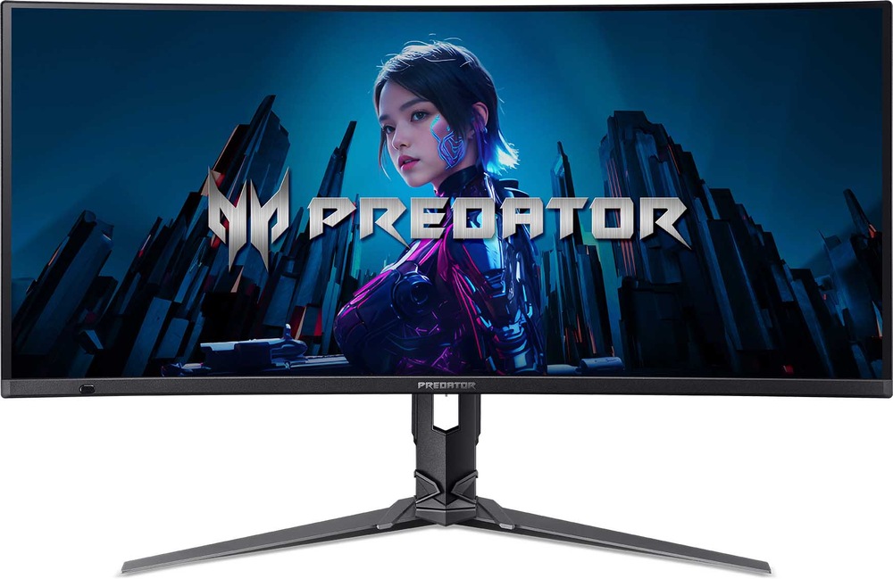 Herný monitor Acer Predator X34X5bmiiphuzx v čiernej farbe.