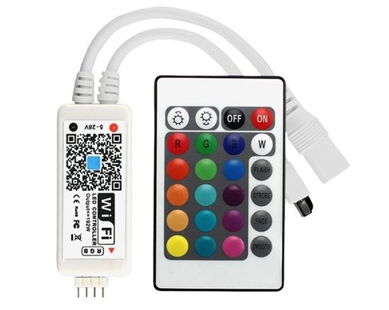 LED pásik Solight Wifi Smart, RGB, 5m, sada s adaptérom a diaľkovým ovládačom