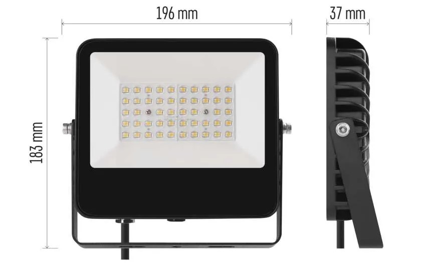 Reflektor EMOS AVENO, 30W, 4500lm, neutrálna biela čierny LED REFLEKTOR AVENO 30W 4500LM IP66 NW