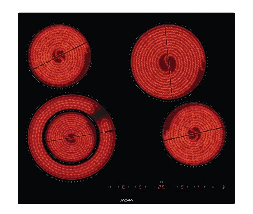 Sklokeramická varná doska Mora VDST632C, čierna, varné zóny