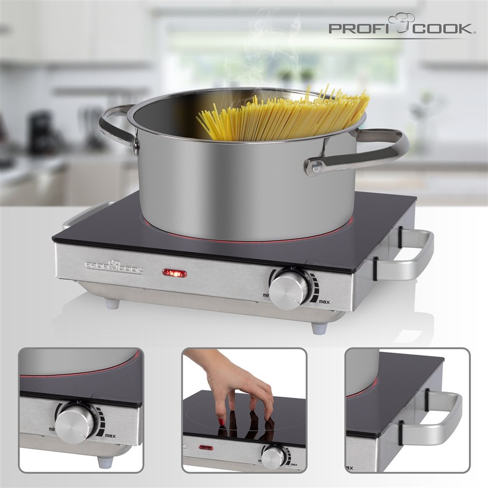 Varič sklokeramický Profi Cook EKP 1210, 20 cm nerez Varič sklokeramický Profi Cook EKP 1210, 20 cm nerez