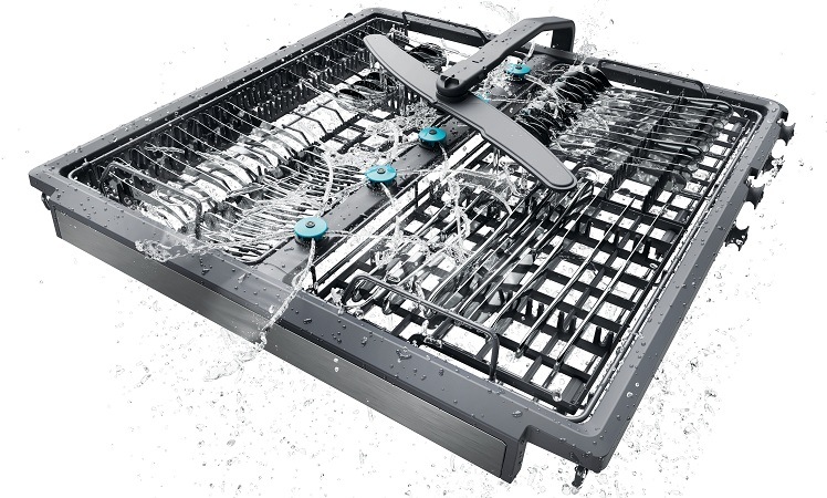 Umývačka riadu Haier XS 63A4M4B príborový šuplík umývačky Haier XS 63A4M4B a prídavné trysky cutlery shine plus