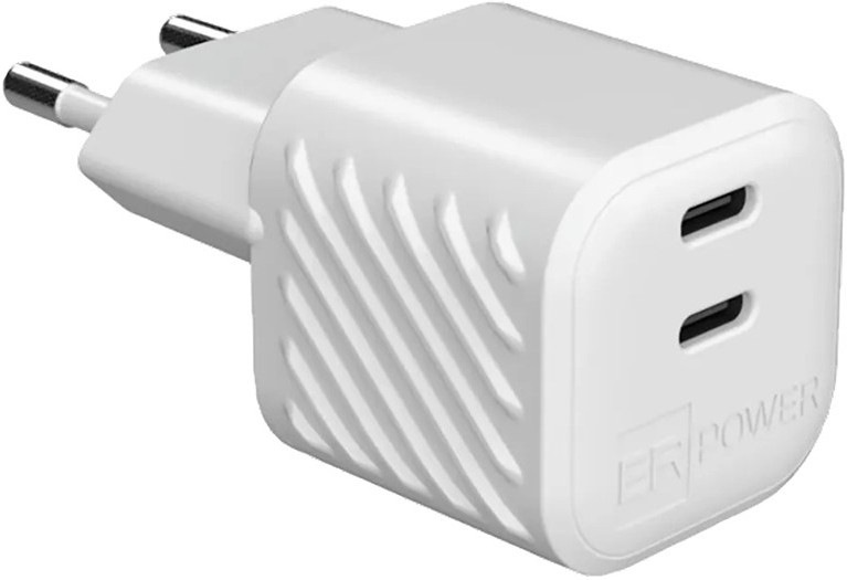 Nabíjačka do siete ER Power Dual mini GaN s celkovým výkonom 36 W