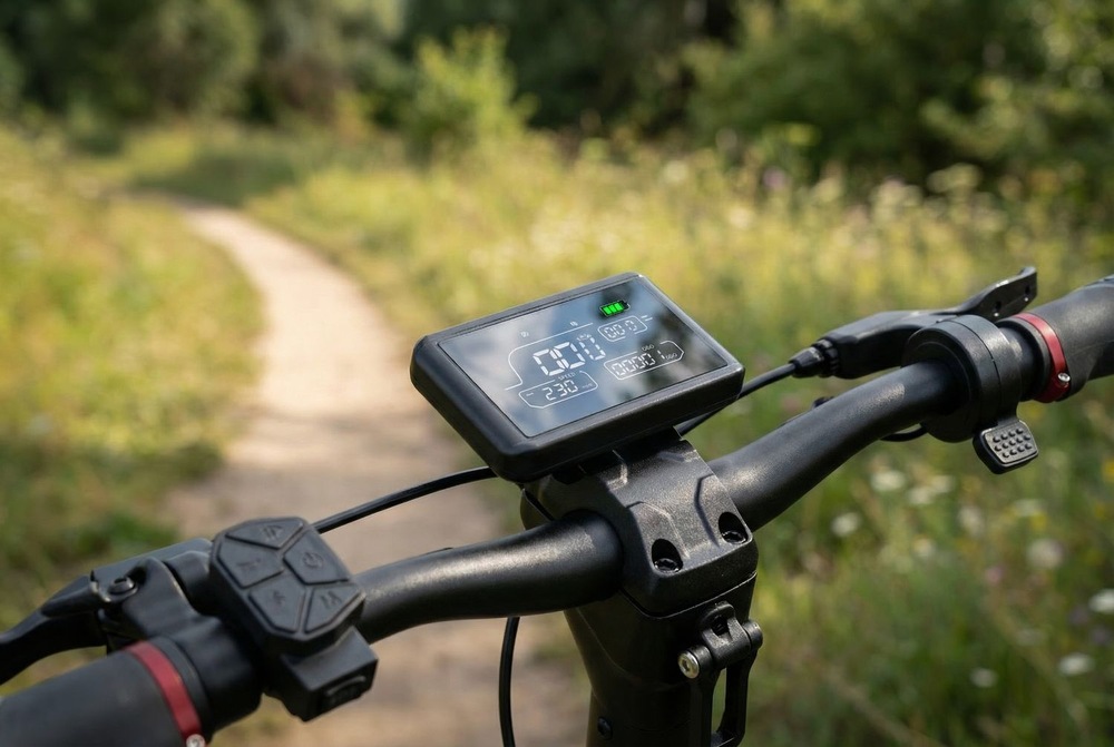 Detail na riadidlá a displej elektrickej kolobežky Sencor Scooter X50 OFF-ROAD