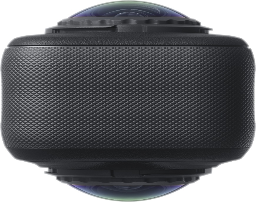 Outdoorová kamera Insta360 X6 Essentials Bundle čierna Horný pohľad na kameru Insta360 X6 s dvoma 360 ° objektívmi a mikrofónmi s ochranou proti šumu