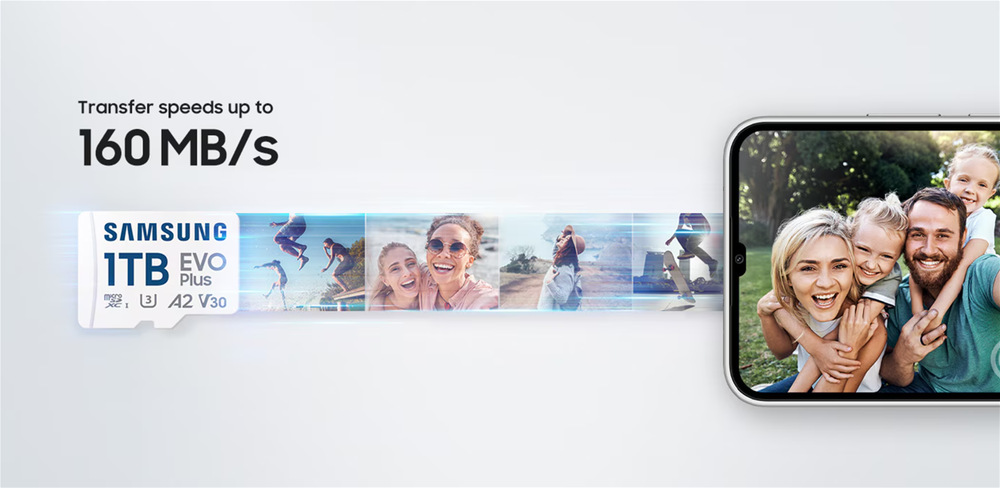 Pamäťová karta Samsung Micro SDXC EVO Plus 128GB UHS-I U3 (160R/30W) + SD adaptér