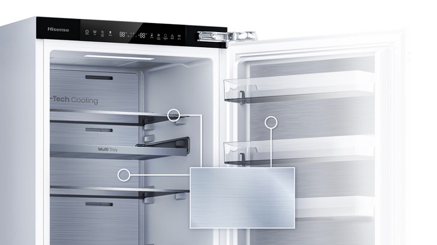 Kombinovaná chladnička Hisense RB5B250SSWC, vstavaná, Metal-Tech Cooling
