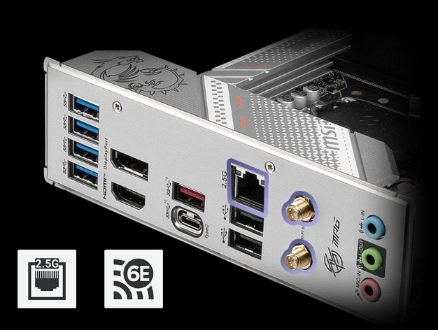 Základná doska MSI MPG B760I EDGE WIFI MSI MPG B760I EDGE WIFI ponúka aj bezdrôtovú Wi-Fi 6E