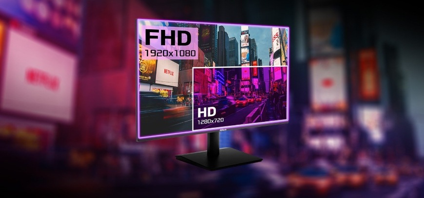 Herný monitor ASRock Challenger CL25FFB čierny Porovnanie monitora ASRock Challenger s FHD rozlíšením a vysokou intenzitou farieb s displejom s menším rozlíšením
