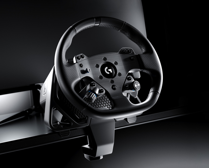 Volant Logitech G PRO Racing Wheel XB/PC čierny olant Logitech G PRO Racing Wheel s kovovými páčkami a upevnením k stolu