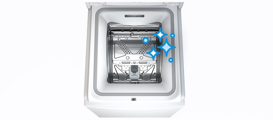 Práčka Indesit TI5512EMTCS biela Detail obrázku bubna práčky.