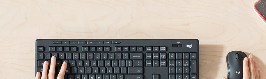 Klávesnica s myšou Logitech Wireless Combo MK295 Silent, CZ/SK - grafitová grafitová farba Klávesnice s myší Logitech MK295 Silent Wireless Combo CZ/SK - bílá
