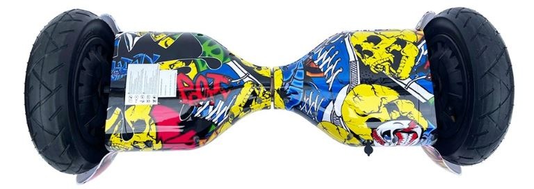 Hoverboard Kolonožka® Roadster graffiti žltá v prednom pohľade