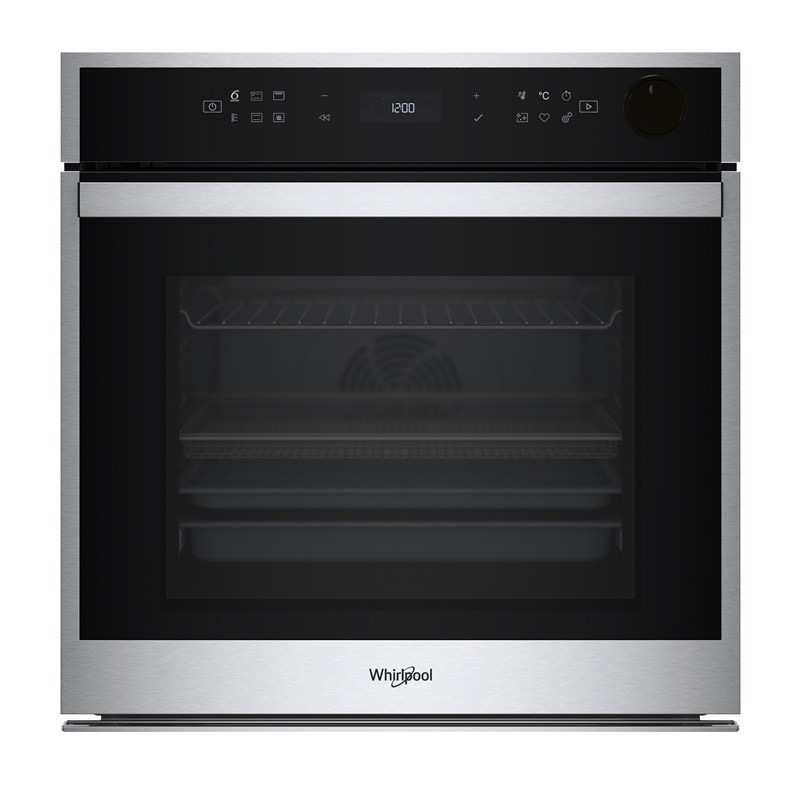 Vstavaná rúra Whirlpool WOI6L80PB1SXA0, čierna/nerez farba.