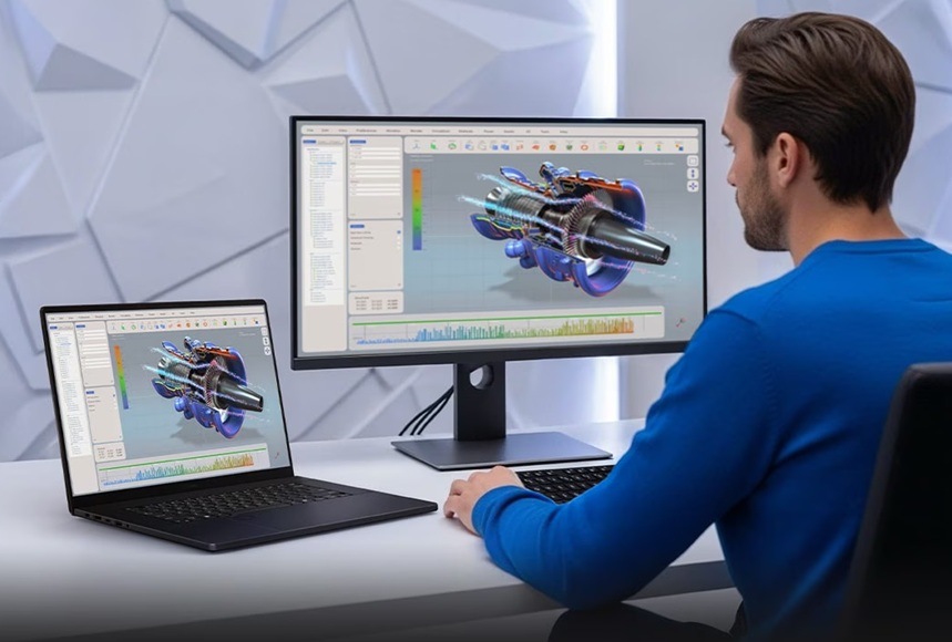 Notebook Asus ProArt P16 čierny Muž pracujúci v aplikáciách notebooku.
