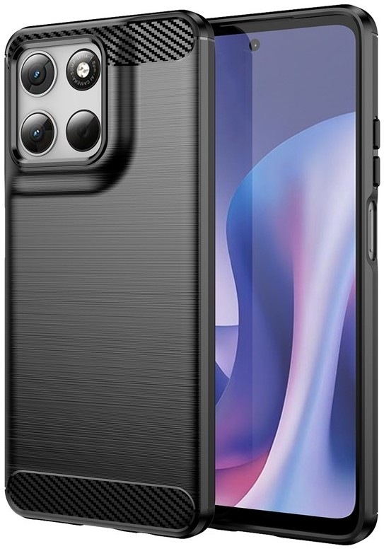 Kryt na mobil WG Carbon na Motorola Moto G57 Power 5G v čiernom/priehľadnom dizajne