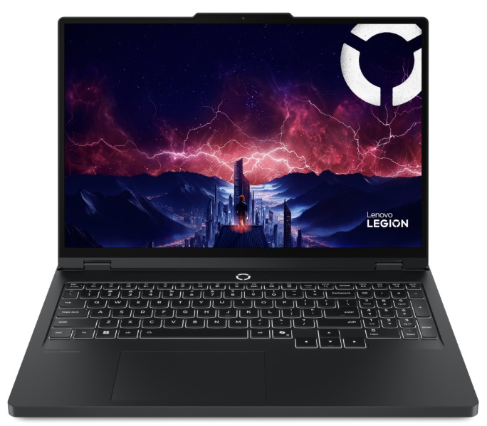 Notebook Lenovo Legion Pro 5 16IAX10H čierny Herný notebook Lenovo Legion Pro 5 16IAX10H s otvoreným 16" displejom a klávesnicou