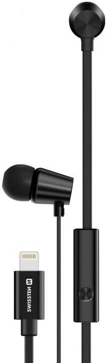 Slúchadlá Swissten EARBUDS DYNAMIC YS500, lightning čierna