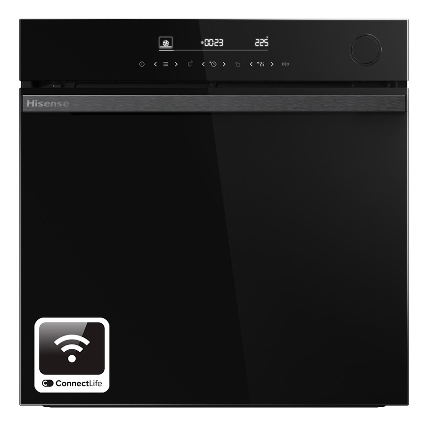 Predný pohľad na vstavanú rúru Hisense BSA66346PBGWIFI
