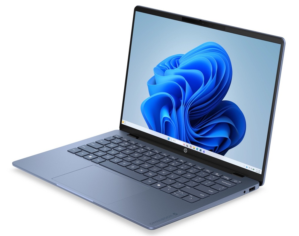 Notebook HP OmniBook 5 AI 14-hh0070ncx + Game Pass předplatné na 2 mesiace modrý HP OmniBook 5 AI zaujme aj hmotnosťou len 1,3 kg