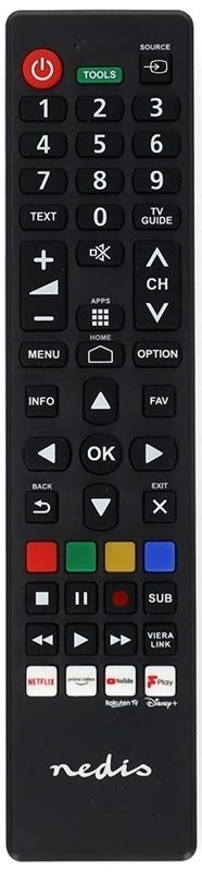 Diaľkový ovládač Nedis kompatibilný so všetkými televízormi Panasonic čierny