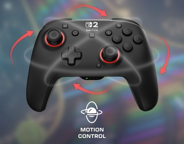 Gamepad Turtle Beach Rematch Wireless, NS2 čierny Gamepad pre Nintendo Switch 2 s vyznačeným motion control ovládaním.
