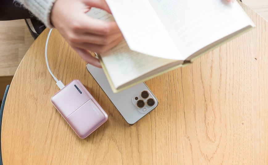 Powerbank GoGEN 10000 mAh, PB100007, metalická ružový