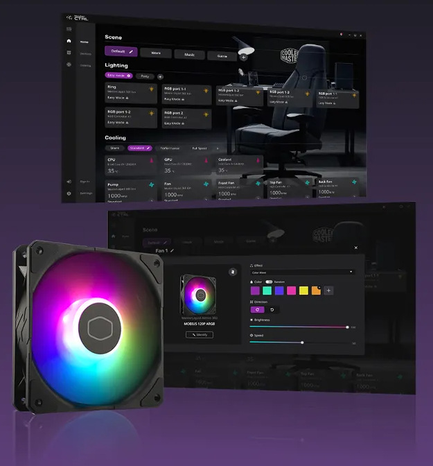 Vodný chladič Cooler Master MasterLiquid 360 Atmos ARGB