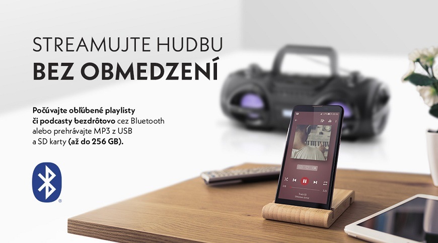 Rádioprijímač DAB+/CD GoGEN CDM 425 BTDAB čierny/strieborný Radiopřijímač GoGEN s CD