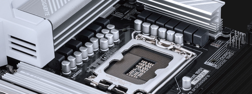 Základná doska GIGABYTE B860M GAMING X WIFI6E Detail pätice procesora LGA1851 na základnej doske Gigabyte B860M GAMING X WIFI6E
