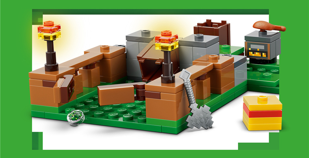 Stavebnica LEGO® Minecraft® 21585 Slepičí farma Líška, zombie, kuriatko a ďalšie postavičky LEGO Minecraft prinášajú do farmárskych príbehov nečakané zvraty.