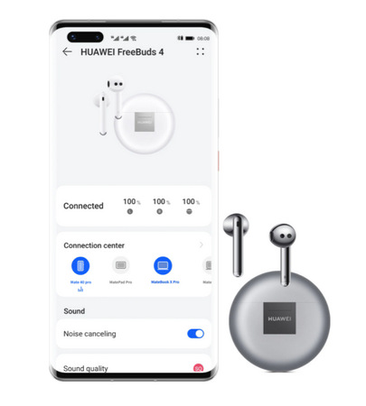 Slúchadlá Huawei FreeBuds 4 strieborná Slúchadlá Huawei FreeBuds 4 strieborná