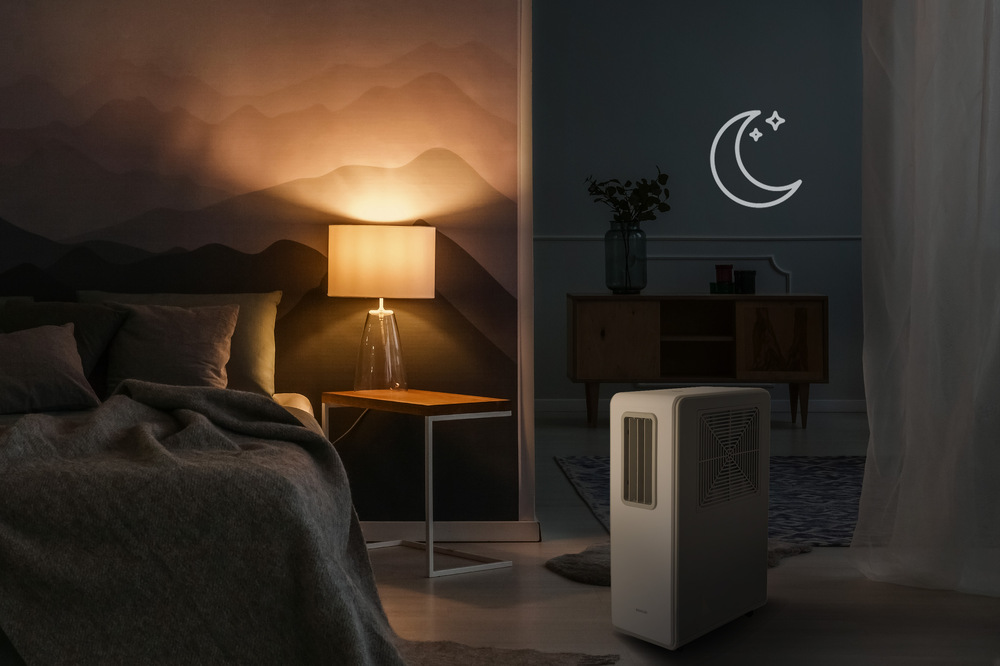 Mobilná klimatizácia Sencor SAC ST0180C, 1 800 BTU, SPOT (500 W) biela V nočnom režime pracuje mobilná klimatizácia Sencor SAC ST0180C mimoriadne ticho, šetrí energiu a vytvára ideálne podmienky pre kvalitný spánok.