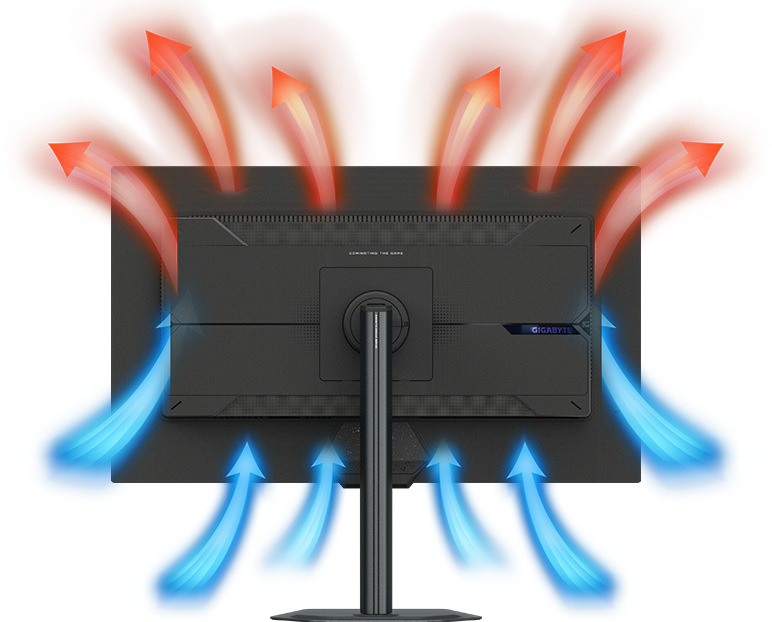 Herný monitor GIGABYTE G27Q2 čierny Chladenie a odvod tepla na hernom monitore GIGABYTE G27Q2