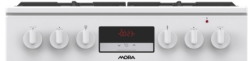 Kombinovaný sporák Mora K 8668 B1W6 biely Kombinovaný sporák Mora K8668B1W6, biela, ovládací panel