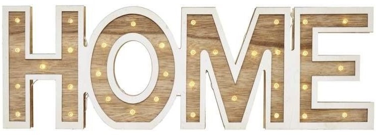LED dekorácie EMOS nápis HOME drevený, 45cm, 2x AA, vnútorná, teplá biela