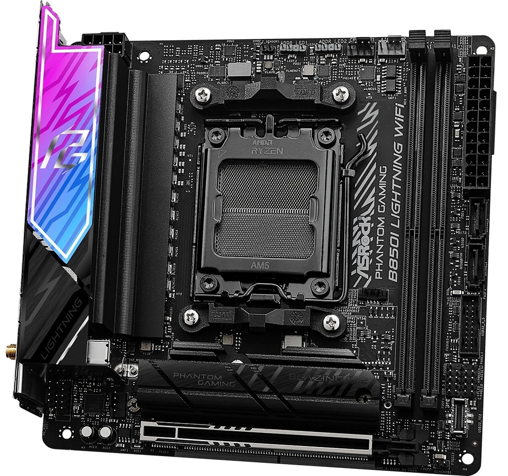 Základná doska ASRock B850I Lightning WiFi Základná doska ASRock B850 Lightning WiFi AMD AM5, mini ITX, čierna farba