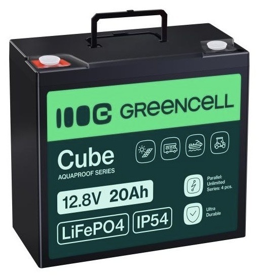 Olovený akumulátor Green Cell s kapacitou 20 Ah, konektory F2