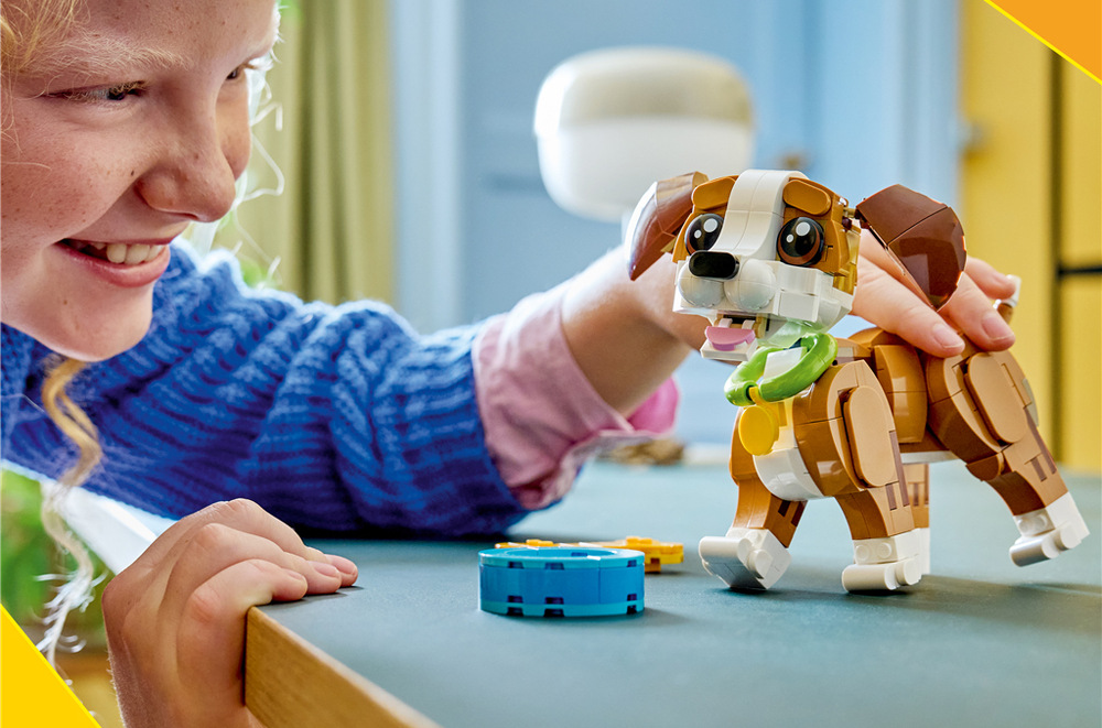 Stavebnica LEGO® Creator 3 v 1 31382 Roztomilá zvířata: Roztomilé štěňátko Pohyblivá hlava, uši, nohy, chvost, obočie i papuľa umožnia deťom psíka rôzne pózovať a rozpohybovať.