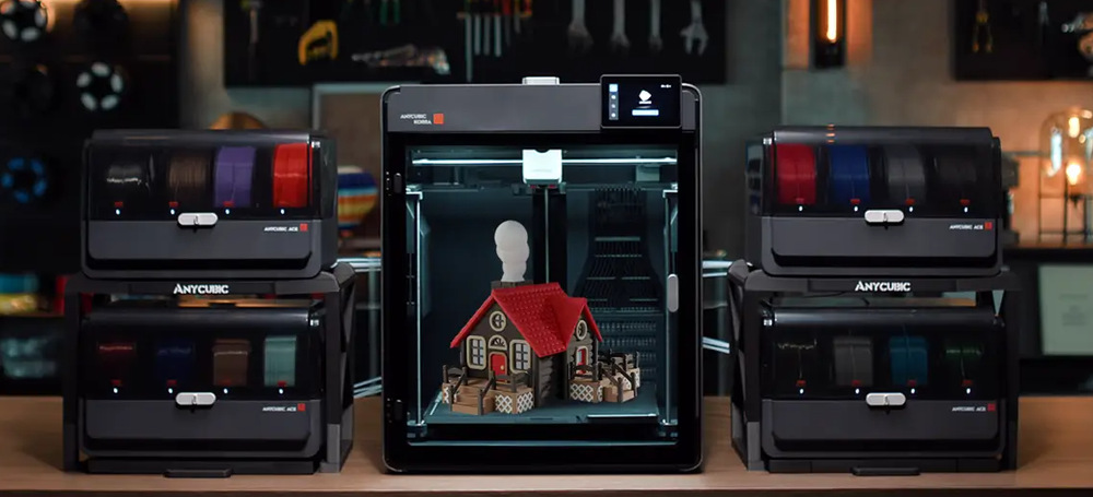 3D tlačiareň Anycubic Kobra S1 Max Combo čierny Anycubic Kobra S1 Max Combo zvláda viacfarebnú tlač