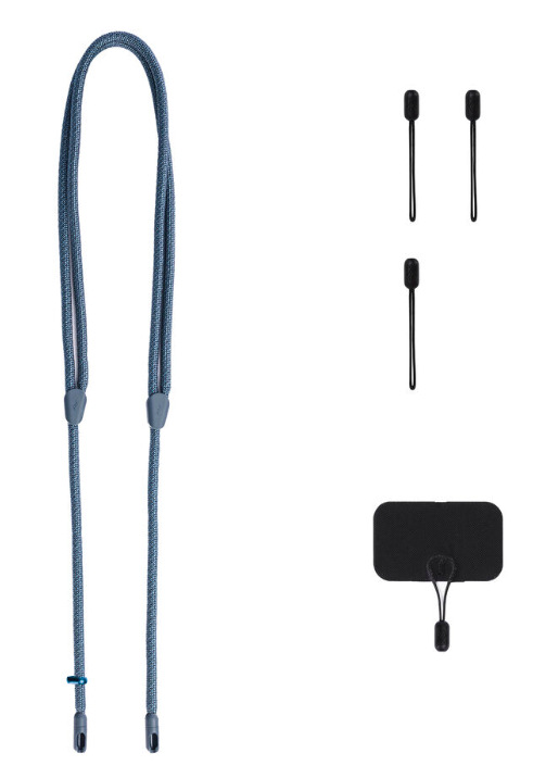 Popruh na krk Peak Design Crossbody Strap modrý Obsah balenia Peak Design Crossbody Strap s adaptérom a úchytmi Micro Anchors™