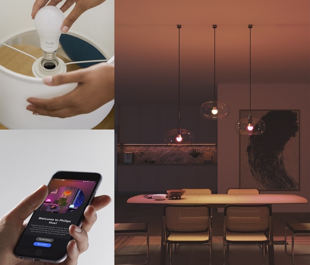 Inteligentná žiarovka Philips Hue Essential Bluetooth, 8 W, A60, E27, White and Color Ambiance